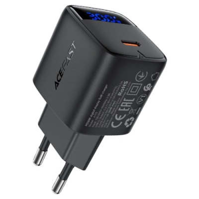 мережевий зарядний пристрій acefast a115 pd30w (1type-c) (чорний) 