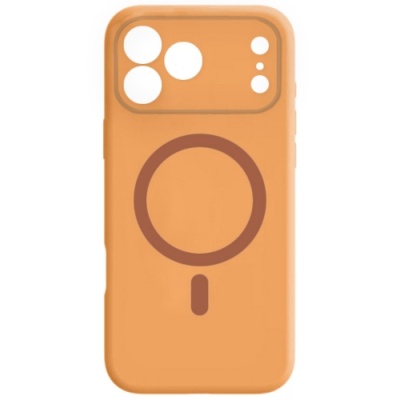 Купить чохол silicone case full camera with magsafe для apple iphone 17 pro max (orange) онлайн