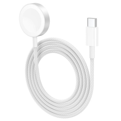 безпровідний зарядний пристрій hoco cw46 (apple watch 1-8, se/se2, ultra) (білий) 