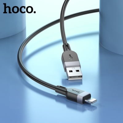 кабель hoco x109 silicone usb - lightning 2.4a/2m (чорний) 