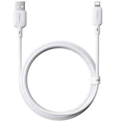 кабель baseus silky series fast charging usb - lightning 2.4a/2m (p10377702213-01) (white) 