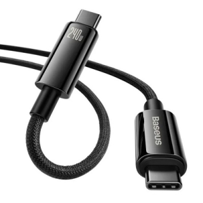 кабель baseus tungsten gold type-c - type-c 240w/2m (cawj040101) (black) 