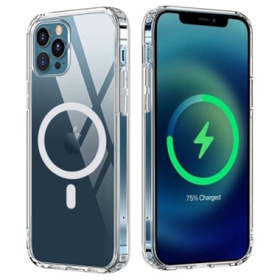 Купить силіконовий чохол magsafe для apple iphone 12 pro max (прозорий) онлайн