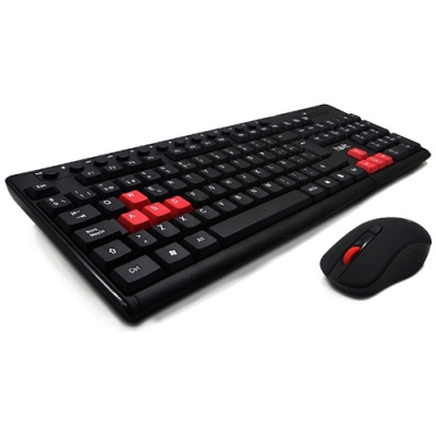 клавіатура безпровідна + миша havit hv-kb257 gcm black-red 