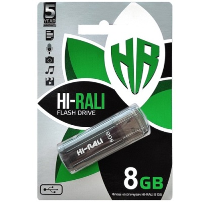 usb флеш-накопичувач hi-rali stark 8gb (чорний) 