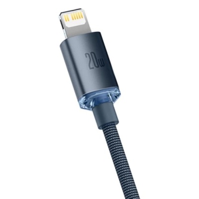 кабель baseus crystal shine (pd) type-c - lightning 20w/1.2m (cajy000201) (black) 
