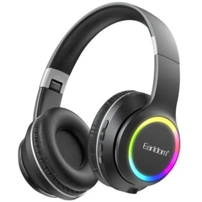 бездротові навушники накладні earldom et-b06 bt5.3 rgb wireless headset (чорний) 