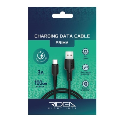 кабель ridea rc-m121 prima usb - type-c 3a/1m (чорний) 