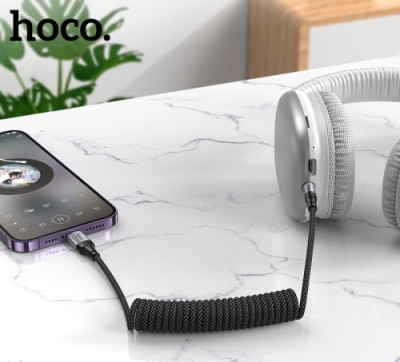 перехідник hoco upa33a lightning - jack 3.5 plug (1.5m) (чорний) 