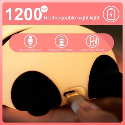 нічник xo oz10 panda light 1200 mah black-white 