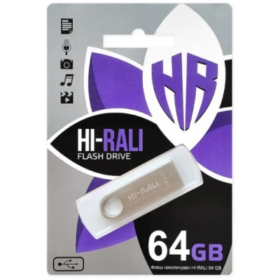 usb флеш-накопичувач hi-rali shuttle 64gb 3.0 (сталевий) 