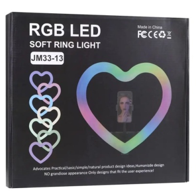 кільцева лампа rgb jm33-13 33cm (heart style) 
