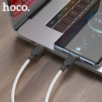 кабель hoco x90 cool silicone (pd) type-c - type-c 60w 3a/1m (білий) 