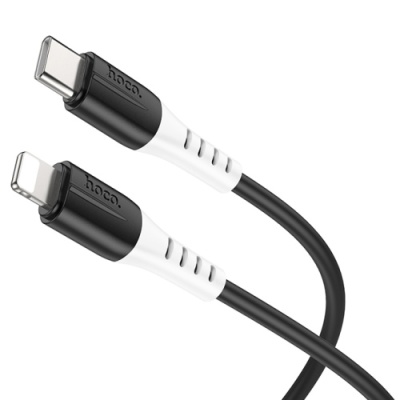 кабель hoco x82 silicone type-c - lightning 20w 3a/1m (чорний) 