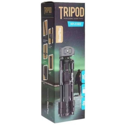 штатив neepho np-3160s (не знімний майданчик+тримач/bt-пульт/30-68,5см) (чорний) 