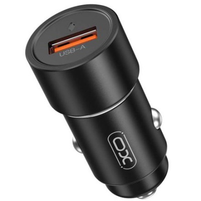 Автомобільний Зарядний Пристрій XO CC54 1USB/18W/QC3.0 + (USB - MicroUSB) (Чорний)
