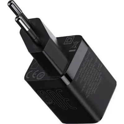 мережевий зарядний пристрій baseus gan3 fast charger eu (ccgn010101) 1type-c/30w/pd (чорний) 