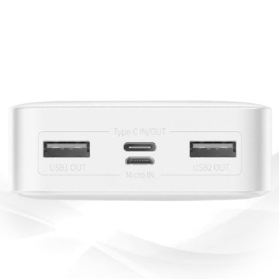 додаткова батарея power bank baseus bipow digital display 15w 20000mah white (ppdml-j02) 