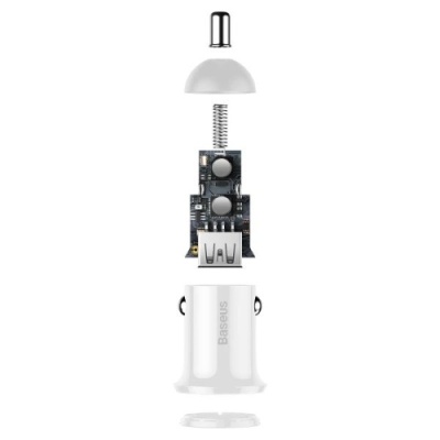 Автомобільний Зарядний Пристрій Baseus Grain Pro (CCALLP-02) 2USB/2.4A (White)