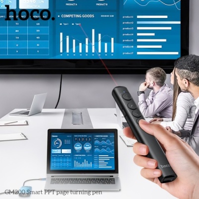 презентер із лазерною указкою hoco gm200 (бездротовий usb-приймач 2,4 ггц) (чорний) 