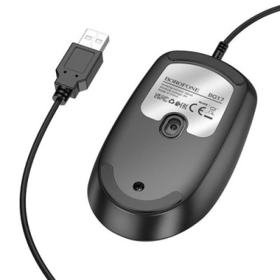 мишка дротова borofone bg17 (чорний) 