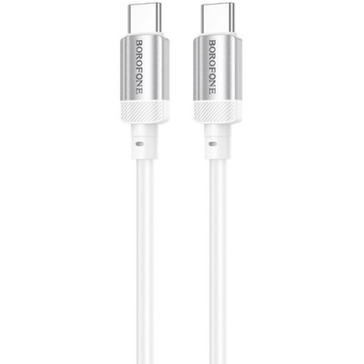 кабель borofone bx108 silicone type-c - type-c 60w/1m (білий) 