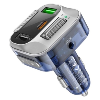 FM Модулятор Hoco E75 Bravery PD30W+QC3.0 car BT FM transmitter (Синiй)