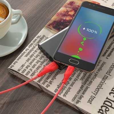 кабель hoco x58 airy silicone usb - microusb 2.4a/1m (червоний) 