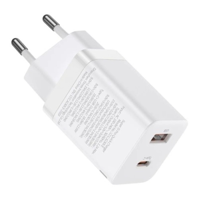 мережевий зарядний пристрій baseus super si pro quick charger type-c/usb/30w eu (ccsupp-e02) (білий) 