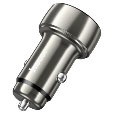 Автомобільний Зарядний Пристрій Hoco Z50 PD30W+QC3.0 (1Type-C/1USB/3A/48W) (сірий)