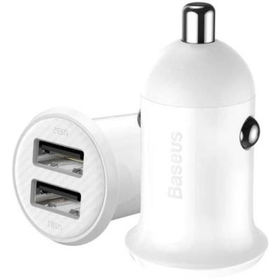 Автомобільний Зарядний Пристрій Baseus Grain Pro (CCALLP-02) 2USB/2.4A (White)