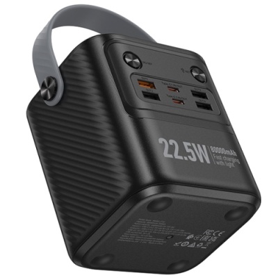 додаткова батарея power bank hoco j152 tough 22.5w+pd20w+light 80000mah (чорний) 