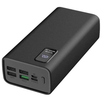 додаткова батарея power bank platinet (pmpb30wqc728b) pd20w+qc3.0 22.5w 30000mah (black) 