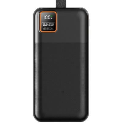 додаткова батарея power bank profit wq23 30000mah 22,5w+pd20w led (чорний) 