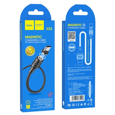 кабель hoco x52 sereno magnetic usb - type-c 3.0a/1m (чорний) 