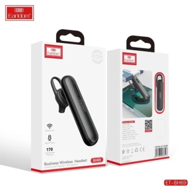 бездротова моно-гарнітура earldom et-bh69 bt5.3 business wirelss headset (чорний) 
