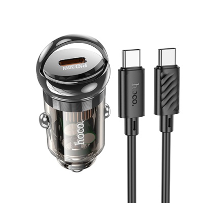 Автомобільний Зарядний Пристрій Hoco Z53 1Type-C/30W/PD + (Type-C - Type-C) (Чорний)
