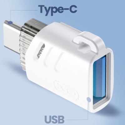 перехідник xo nb256b usb2.0 female - type-c male (білий) 