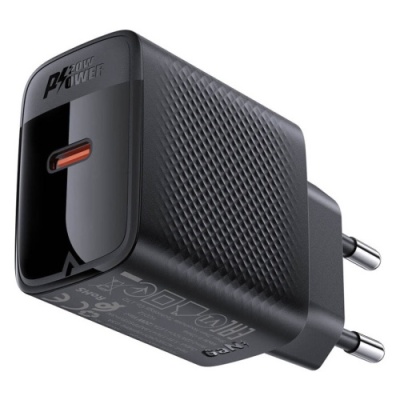 мережевий зарядний пристрій acefast a82 pd20w (1type-c) (чорний) 