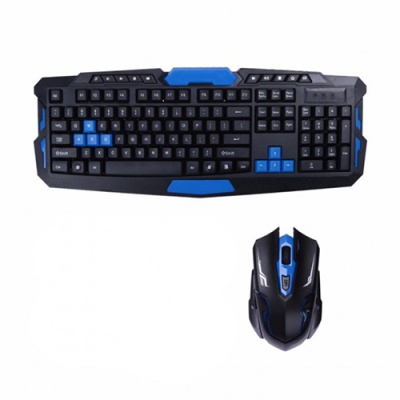 клавіатура безпровідна + миша ігрова hk8100 black-blue 