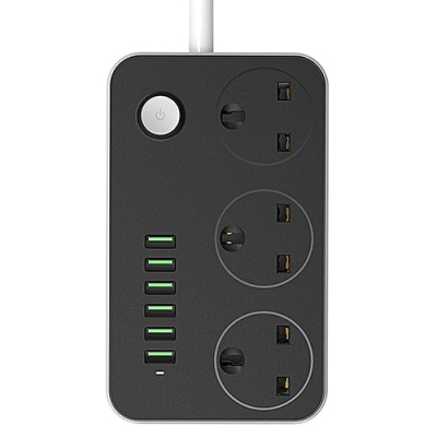 мережевий подовжувач ldnio sc3604 6usb 3.4a (чорний) 