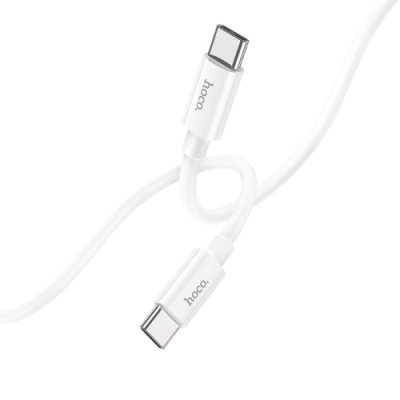 кабель hoco x87 magic silicone (pd) type-c - type-c 60w 3a/1m (білий) 