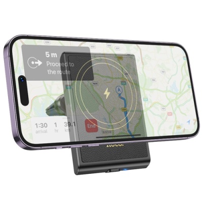 Автотримач Hoco HW19 з безпровідним зарядним пристроєм (Чорний)