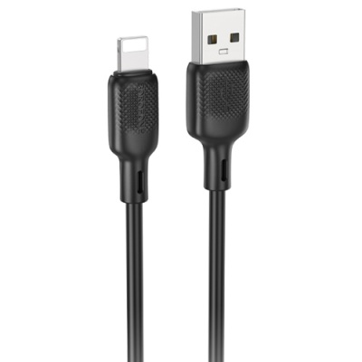 кабель borofone bx113 silicone usb - lightning 2.4a/2m (чорний) 