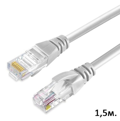 кабель set lan+lan 568b 1.5m (білий) 