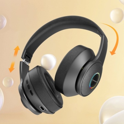 бездротові навушники накладні earldom et-b07 bt5.3 rgb wireless headset (чорний) 