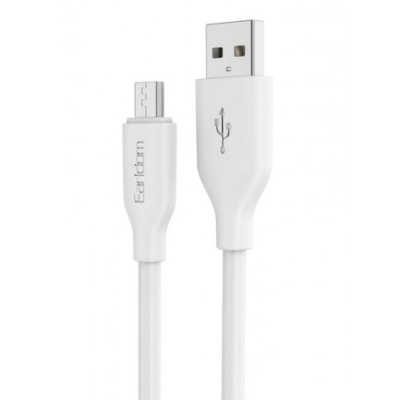 кабель earldom ec-175m soft silicone usb - microusb 3a/1m (білий) 