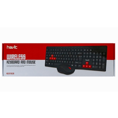 клавіатура безпровідна + миша havit hv-kb257 gcm black-red 