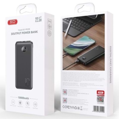додаткова батарея power bank xo pr238 pd20w+qc22.5w 10000 mah (чорний) 
