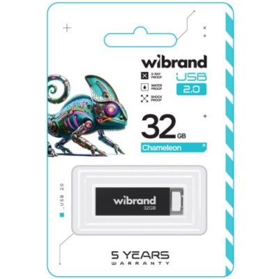usb флеш-накопичувач wibrand 32gb chameleon (чорний) 